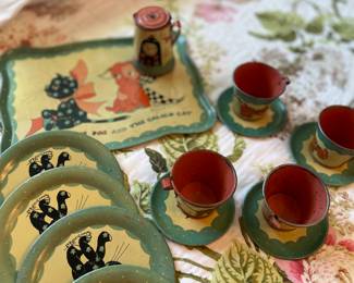 Vintage tin tea set
