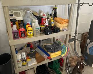 Vertical Bike Rack
Cleaning supplies 
Garden itemd