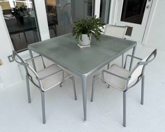 Italian Driade Furniture Patio table and chairs 
Designed by Phillip Starck