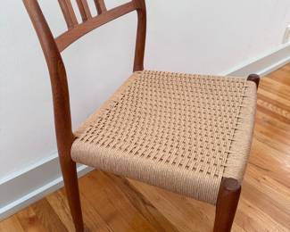One of 6 Dining Room Chairs with Danish Cord seats
Recently reseated