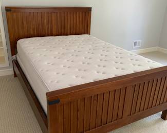 Arhaus queen bed with Sealy mattress and box springs