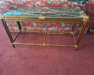 Vintage Rattan Sofa Table