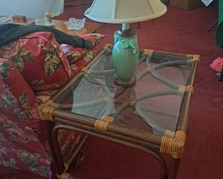 Vintage Rattan End Table