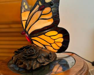 Stained Glass, light up , Butterfly lamp 