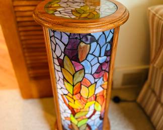 Stained Glass Side Table , Lights Up 