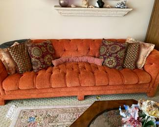mid-century burnt orange couch/sofa