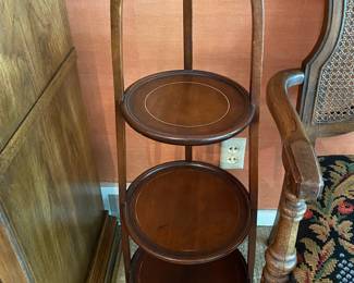 3 tiered wooden pie server