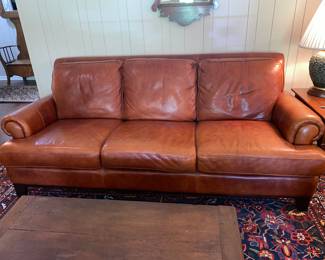 Three cushioned leather couch 