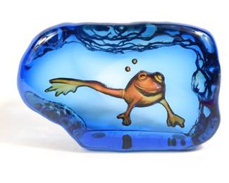 Lundberg Studios Paperweight Frog