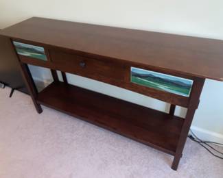 2019 Stickley Collector Edition Console : with Motawi Riverscape tiles 