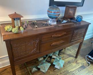 Stickley Antiquities Collection Side board with carved door 