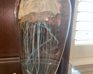 Stava Art Glass Jellyfish 11" 