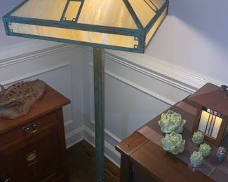 Arroyo Craftsman Pasadena floor lamp with oak tree filigree 