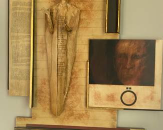 Melissa Zink, Mixed media wall sculpture, Signed 33 x 28