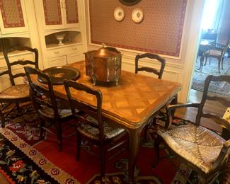 French parquet pub table with extensions