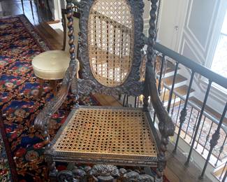 Tudor style 19th Century chair with cane seat