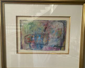 Zoe Nadal "Abstract" Mixed media collage on paper, 8 x 11 Signed 