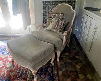 Weiman/Warren Lloyd Custom French chair and ottoman 