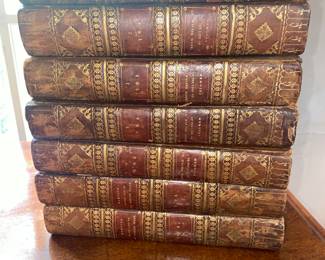 Gorgeous English antique leather books