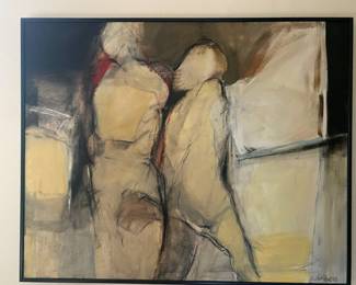 Jeri Ledbetter "Two" 1990 Oil and mixed media on canvas, 48 x 60 