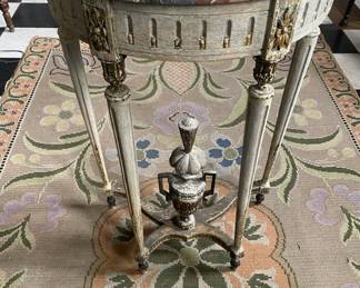 French marble top demilune table