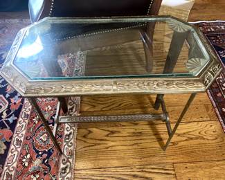 Brass & glass small table 
