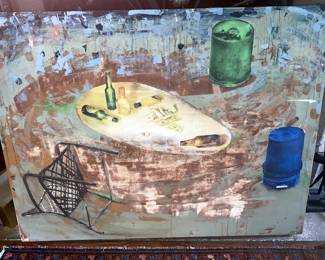 Andrew Blanchard "Cutty Life" screen print on mounted plywood 36 x 48 x 3 