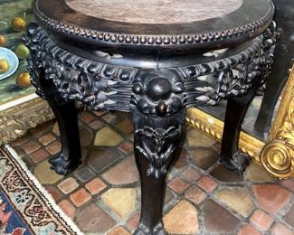 Ball and claw foot with marble side table 