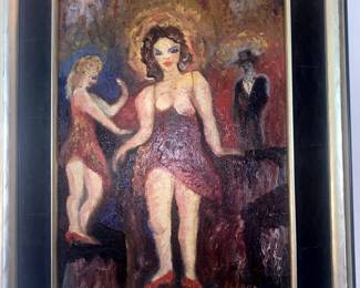 Alfred Morang.  Ladies of the Evening  Oil on canvas 13 1/2 x 9   5/8
