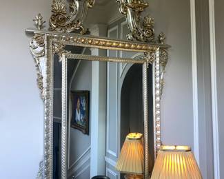 Italian silver gilt mirror 
