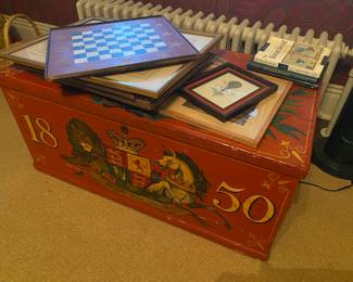 1850's Hand Painted Campaign chest 