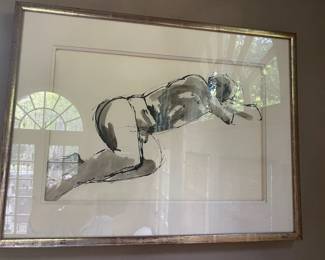 Kurt Craemer Reclining Nude ink and wash on paper 12 x 20 
