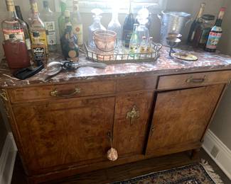 French commode with 2 glass cabinets Birds Eye Maple Veneer Bronze Mounts Ca. 1830 