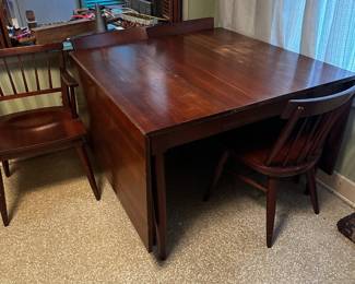 Antique Dining Room Drop Leaf Table down