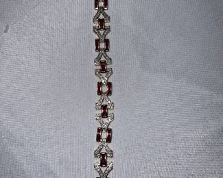 Gold with Ruby and Diamonds Bracelet 