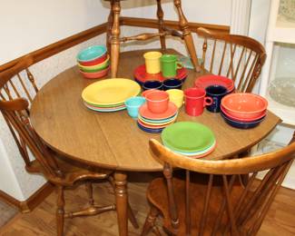 Ethan Allen drop-leaf dining table and four chairs