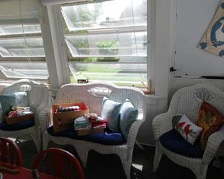 2 Wicker Chairs and Loveseat! There's Also a Coffee Table!