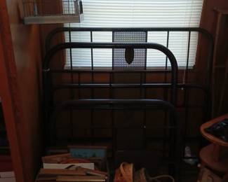 Picture of the 2 Metal Frame Beds. 1 Twin Size, 1 Full Size. Sorry for the Dark Picture.