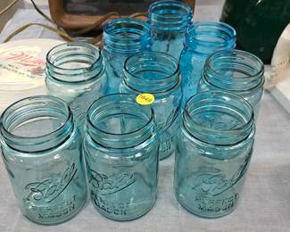 LOT OF GLASS BALL CANNING JARS