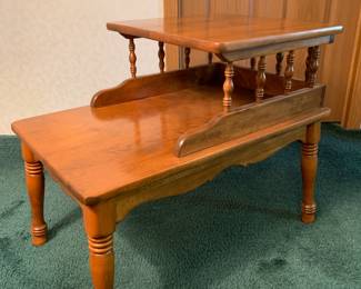 Mid-Century Ethan Allen Solid Maple and Birch Step (2 tier) End Tables - American Traditional