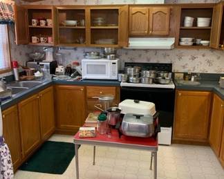 Kitchen Brands Include: Pyrex, Corningware, Sunbeam, Mirro, Presto, Singer, Westinghouse, Oster, Etc