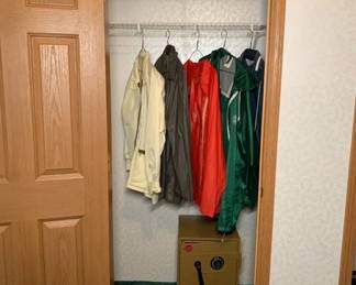 Rain Jackets and Vintage Meilink Steel Safe