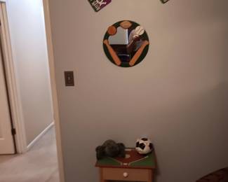 1 Drawer sports Table, Sports Mirror, T Rex car plates