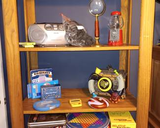 Philips CD Player/radio, bubble gum machine, Fuji camera, Lots of Games, Dominoes, Checkers, Taboo,Twister, Trivia games, Bingo, electronic games