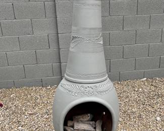 Love this outdoor fireplace.