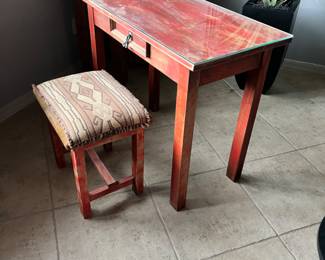 We love this small, unique writing desk.