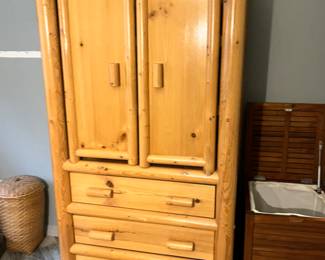 Lovely pine armoire great for storage or the new trend of using to show off special items.