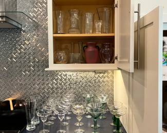 Glassware as well as kitchen essentials.