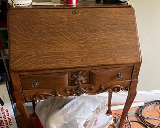 ANTIQUE OAK SECRETARY