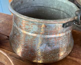 ANTIQUE  HAMMERED COPPER POTS